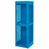Pucel Heavy Duty Extra Wide Vented Steel Locker Double Tier 24x24x74 2 Door Blue