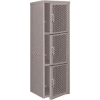 Pucel Heavy Duty Extra Wide Vented Steel Locker Triple Tier 24x24x74 3 Door Gray