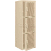 Pucel Heavy Duty Extra Wide Vented Steel Locker Triple Tier 24x24x74 3 Door Putty