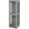 Pucel Heavy Duty Extra Wide Vented Steel Locker Double Tier 18x18x75 2 Door Gray