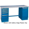 60x30 Square Maple Pedestal Workbench with 4 Drawers & Cabinet