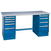 Global Industrial™ 72 x 30 ESD Safety Edge Pedestal Workbench with 8 Drawers