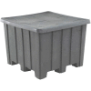 Rotational Molding Plastic Gaylord Pallet Container With Lid 02-307220 - 50x50x36-1/2, Natural