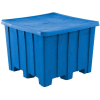 Rotational Molding Plastic Gaylord Pallet Container With Lid 02-307220 - 50x50x36-1/2, Blue