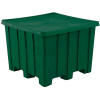 Rotational Molding Plastic Gaylord Pallet Container With Lid 02-307220 - 50x50x36-1/2, Green