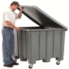 Rotational Molding Plastic Gaylord Pallet Container w/Lid, Casters 02-307220 - 50x50x36-1/2, Natural