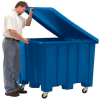 Rotational Molding Plastic Gaylord Pallet Container w/Lid, Casters 02-307220 - 50x50x36-1/2, Natural