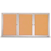 United Visual Products Three-Door Indoor Corkboard - 72"W x 36"