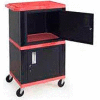 H. Wilson WT50-B Red Industrial Plastic Shelf Mobile Storage Cabinet Truck 250 Lb. Cap.