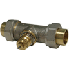 Radiator or baseboard valve body - 3/4" solder/union straight for 2-pipe steam