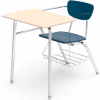 Virco® 3400br Martest Chair Desk - Full Top, Navy Seat/Sandstone Top - Pkg Qty 2