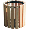 Untreated Wood Garbage Can - 32 Gallon