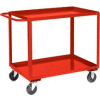 Red All Welded 2 Shelf Stock Cart 36x24 1200 Lb. Cap.