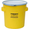 Eagle 1654 Plastic Salvage Drum - 20 Gallon - Yellow with Metal Lever-Lock Ring