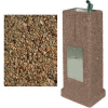 Concrete Upright Outdoor Drinking Fountain, Tan River Rock
