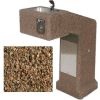 Concrete Outdoor Pedestal Drinking Fountain, ADA, Tan River Rock