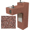 Outdoor Drinking Fountain - Concrete, Bi-Level, ADA Accessible - Red Quartzite