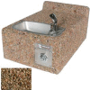 Concrete Outdoor Wall Mount Drinking Fountain, ADA, Tan River Rock