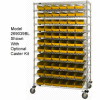 Global Industrial Chrome Wire Shelving with 110 4"H Plastic Shelf Bins Yellow, 48x14x74