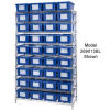 Global Industrial&#153; Chrome Wire Shelving With 24 9&quot;H Nest & Stack Shipping Totes Blue, 48x18x74