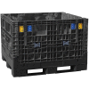 Buckhorn BN4845512010000 Folding Bulk Shipping Container - 48"L x 45"W x 50"H, 2000 Lb. Cap. Black