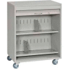Sandusky Buddy Locking HIPAA Medical Cart with Tambour Door, Platinum