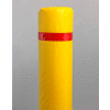50" Soft Polyethylene Bollard Cover - Yellow Cover/Red Tapes