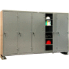 StrongHold® Single Tier 5 Door Welded Multi-Shift Personal Locker,122"Wx24"Dx78"H,Gry,Assembled