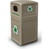 42 Gallon Square Plastic Recycling Container, Beige - 74610299