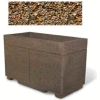 Concrete Outdoor Planter w/Forklift Knockouts, 48"Lx24"Wx30"H Rectangle Tan River Rock