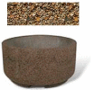 Concrete Outdoor Planter w/Forklift Knockouts, 48"Dia x24"H Round Tan River Rock