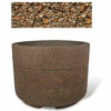 Concrete Outdoor Planter w/Forklift Knockouts, 48"Dia x36"H Round Tan River Rock
