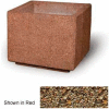 Concrete Outdoor Planter, 36" Sq. x 30" H Square Tan River Rock