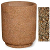 Concrete Outdoor Planter 31"Dia x 36"H Round Tan River Rock