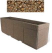 Concrete Outdoor Planter w/Forklift Knockouts, 96"Lx24"W x 30"H Rectangle Tan River Rock