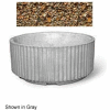 Concrete Outdoor Planter w/Forklift Knockouts, 84"Dia x36"H Round Tan River Rock
