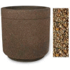 Concrete Outdoor Planter 36"Dia x 36"H Round Tan River Rock
