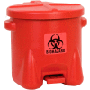 Eagle 10 Gallon Safety Poly Biohazardous Waste Can, Red - 945BIO