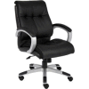 Boss Double Plush Executive Office Chair - Leather - Mid Back - Black