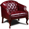 Boss Reception Button Tufted Club Chair - Vinyl - Oxblood