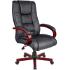 Boss Executive Office Chair with Arms - Vinyl - High Back - Black
