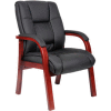 Boss Reception Guest Chair with Arms - Mid Back - Black