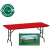 Correll Adjustable Height Folding Table - Blow Molded - 24"x 48" Red