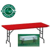 Correll Adjustable Height Folding Table - Blow Molded - 30" x 60" Red