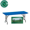 Correll Adjustable Height Folding Table - Blow Molded - 30" x 60" Blue