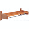 3' Width Stained Hardwood Wall Mounted Coat Rack, Mahogany