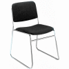 KFI Armless Stack Chair with Sled Base - Black Vinyl
