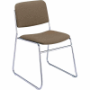 KFI Armless Stack Chair with Sled Base - Brown Fabric