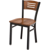 KFI - 3315B-WL - Black Metal Frame Cafe Chair with Wood Seat and Back Walnut