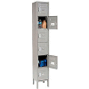 Global Industrial Six Tier 6 Door Box Locker, 12"Wx18"Dx12"H, Gray, Assembled